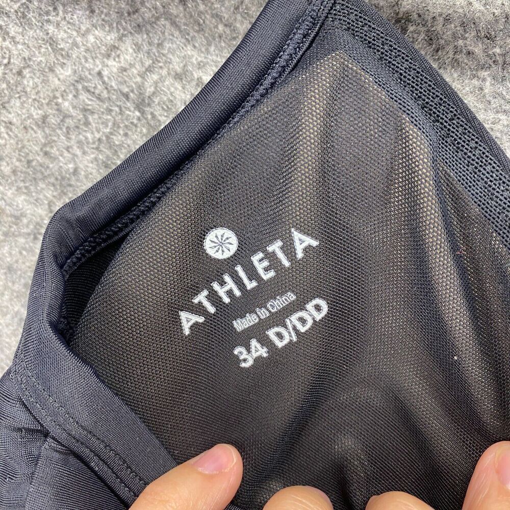 Athleta Activewear Bra Women 34 D/DD Black Push Up Opaque Wireless Athletic - Picture 5 of 7